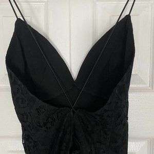 Tobi - Size S - Black Lace Cross Back Midi Dress